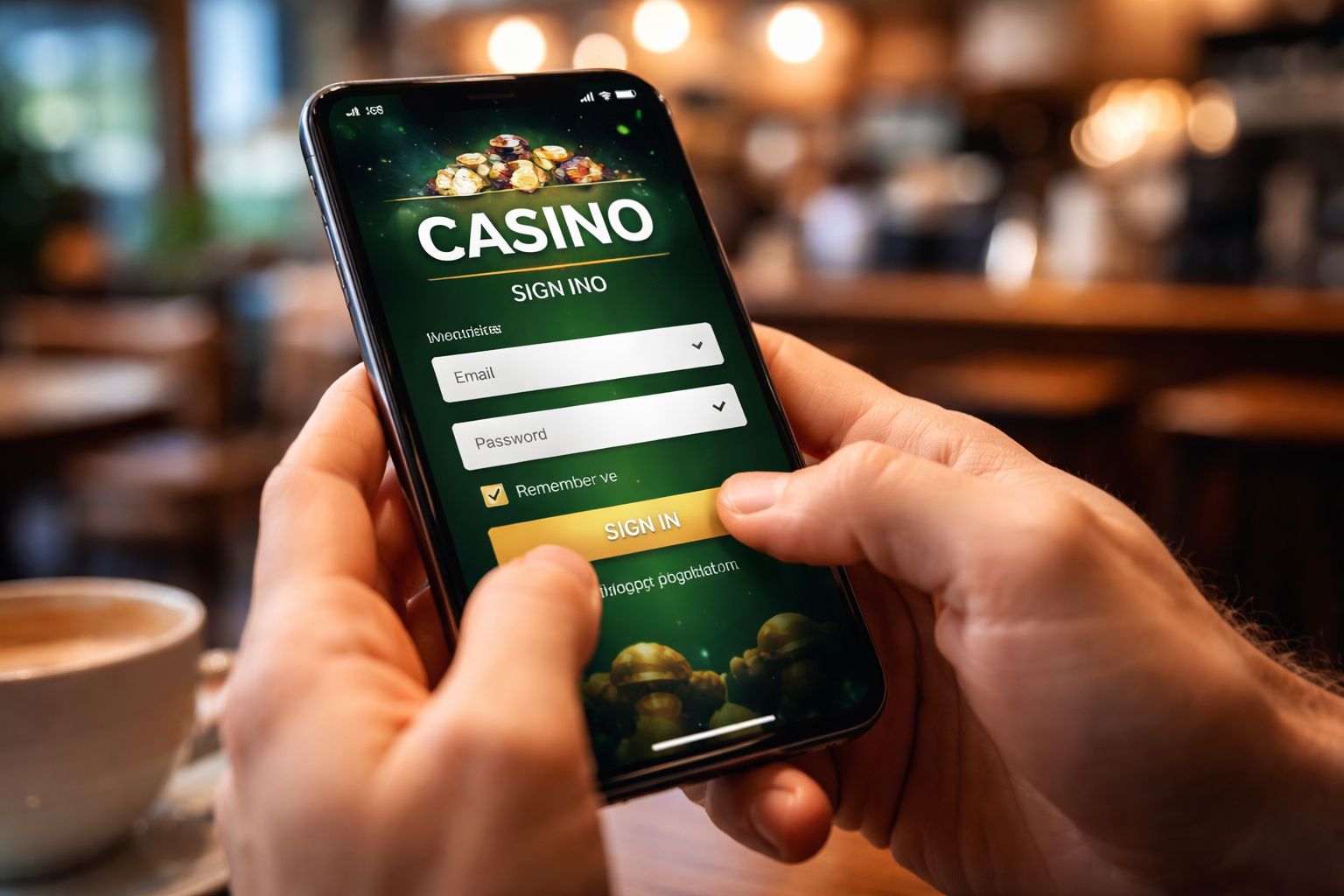 E677 player entering secure account details on mobile